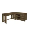 Furniture Traine 3-piece Corner Desk In Brown Gray
