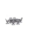 Furniture Vintage Ii Outdoor 7-pc. Dining Set (72" X 38" Dining Table & 6 Swivel Rockers) With Outdura Cushion In Remy Graphite