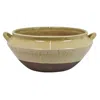Furnizzeme 14 Inch Vase Antique Bowl Shape 2 Handles Brown Transitional Style