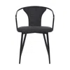 Furnizzeme 19 Inch Modern Fabric Dining Chair With Curved Back, Black