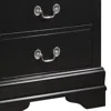 Furnizzeme 2 Drawer Wooden Frame Nightstand With Antique Metal Pulls, Black