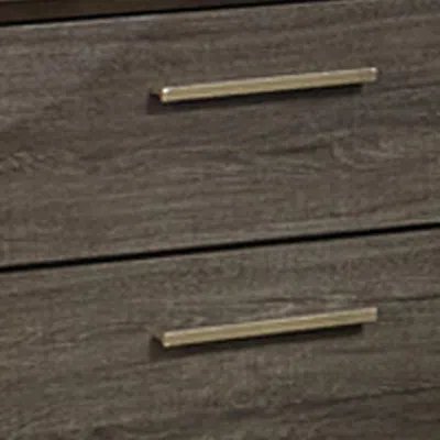 Furnizzeme 2 Drawer Wooden Frame Nightstand With Straight Legs, Gray And Brown