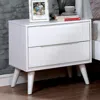 Furnizzeme 2 Drawer Wooden Nightstand With Recessed Drawer Fronts, White