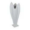 Furnizzeme 24 Inch Accent Vase Tulip Design Square Base Modern White Resin Finish