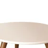 Furnizzeme 24 Inch Round Wooden Coffee Table With Splayed Legs, White And Brown