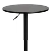 Furnizzeme 24 Inches Round Adjustable Pub Table With Metal Base, Black