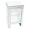 FURNIZZEME 26 INCH BEVELED MIRROR CHEST WITH 1 DRAWER, SILVER
