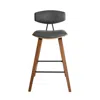 Furnizzeme 28.5 Inches Contoured Seat Leatherette Barstool, Brown