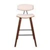 Furnizzeme 28.5 Inches Contoured Seat Leatherette Barstool, Cream