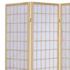 Furnizzeme 3 Panel Foldable Wooden Frame Room Divider With Grid Design, Brown