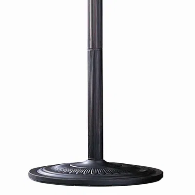 Furnizzeme 3 Way Metal Body Torchiere Lamp With Conical Mica Shade, Bronze In Black