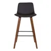 Furnizzeme 35 Inch Wooden Barstool With Leatherette Seat, Brown