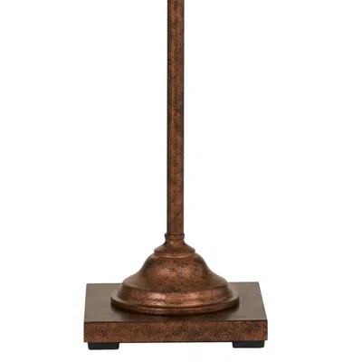 Furnizzeme 60 Inch Metal Downbridge Design Floor Lamp With Caged Shade, Rustic Bronze In Brown
