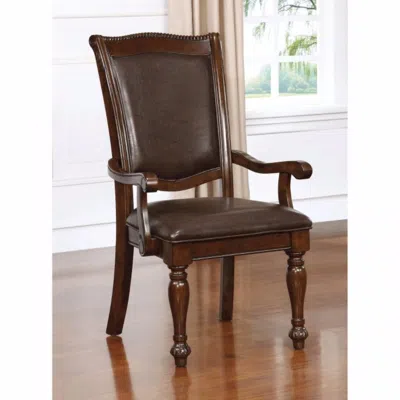 Furnizzeme Alpena Traditional Arm Chair, Brown Cherry