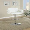 Furnizzeme Chair Style Barstool With Tufted Seat And Back White And Silver