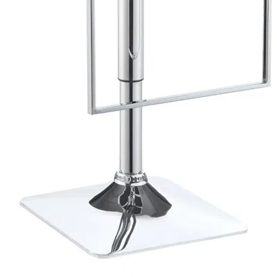 Furnizzeme Classic Adjustable Metal Bar Stool, Gray & Silver In Metallic