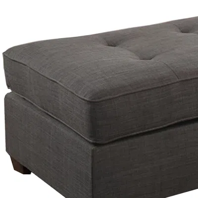 Furnizzeme Cocktail Ottoman In Dark Gray Dorris Fabric