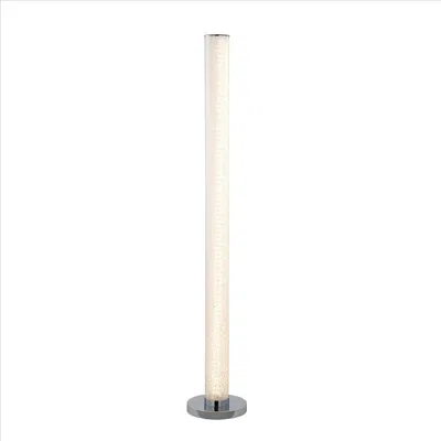 Furnizzeme Column Style Floor Lamp With Sandrock Acrylic Tube, Clear In Neutral