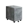 Furnizzeme Contemporary Style File Cabinet With 3 Storage Drawers And Casters, Gray