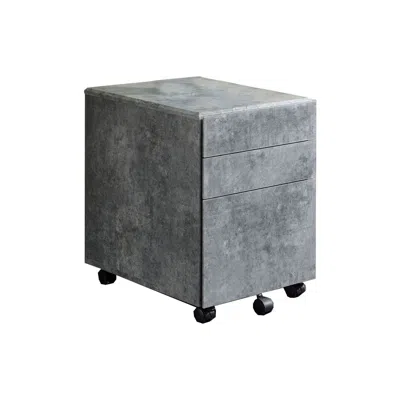 Furnizzeme Contemporary Style File Cabinet With 3 Storage Drawers And Casters, Gray