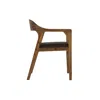 Furnizzeme Curved Panel Back Dining Chair With Sleek Track Arms, Brown