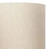 Furnizzeme Cylindrical Seeded Glass Table Lamp With Fabric Drum Shade, Beige And Clear