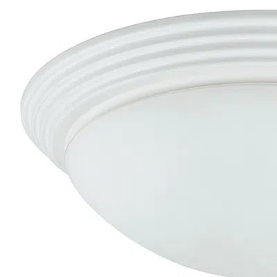 Furnizzeme Dome Shaped Glass Ceiling Lamp With Hardwired Switch, White And Clear