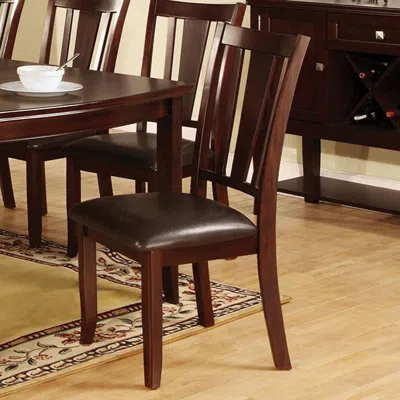 Furnizzeme Edgewood I Transitional Side Chair, Expresso Finish, Set Of 2 In Brown
