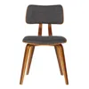 Furnizzeme Fabric Upholstered Split Curved Back Wood Dining Chair, Brown And Dark Gray