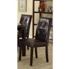 Furnizzeme Faux Leather Dining Side Chair In Pine, Set Of 2, Dark Brown