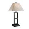 FURNIZZEME GEOMETRIC METAL BODY TABLE LAMP WITH FABRIC SHADE, SET OF 2,BLACK AND WHITE