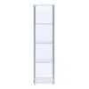 FURNIZZEME GLASS AND METAL CURIO CABINET WITH 4 SHELVES, CLEAR AND WHITE