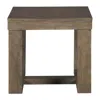 Furnizzeme Grained Wooden Frame End Table With Trestle Base, Taupe Brown