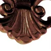 Furnizzeme Hand Carved Wooden Wall Shelf With Floral Design Display, Brown