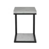 Furnizzeme Industrial Faux Cement Designed Snack Table, Gray And Black