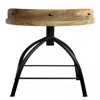 Furnizzeme Industrial Style Adjustable Swivel Counter Height Stool With Backrest