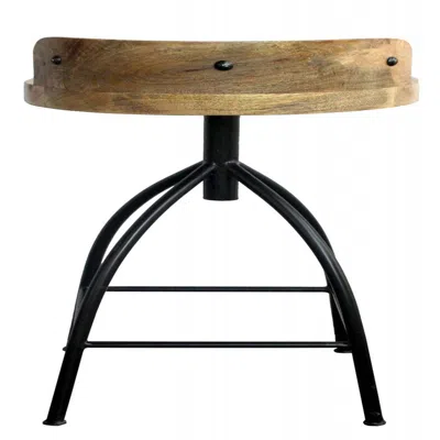 Furnizzeme Industrial Style Adjustable Swivel Counter Height Stool With Backrest In Black