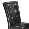 Furnizzeme Leather Upholstered Dining Chair With Button Tufted Back Set Of 2 Black