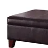 Furnizzeme Leatherette Upholstered Wooden Ottoman With Hinged Storage, Brown, Large