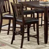 Furnizzeme Leatherette Wooden Side Chair With Slatted Back, Set Of 2, Brown
