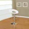Furnizzeme Metal Base Bar Stool With Faux Leather Seat White & Silver Set Of 2