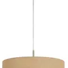Furnizzeme Metal Pendant Lighting With Fabric Circular Drum Shade And Cord, Beige