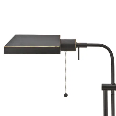 Furnizzeme Metal Rectangular Desk Lamp With Adjustable Pole, Black