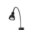Furnizzeme Metal Round Wall Reading Lamp With Plug In Switch, Black