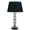 Furnizzeme Metal Table Lamp With Fabric Drum Shade, Set Of 2, Black And Silver