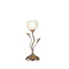 Furnizzeme Metal Table Lamp With Floral Shade And Acrylic Crystals, Gold