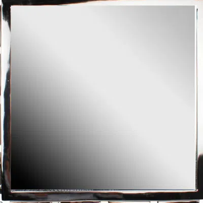 Furnizzeme Modern Style Metal Openwork Square Framed Mirror, Silver In Metallic