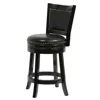Furnizzeme Nailhead Trim Round Leatherette Counter Stool With Flared Legs, Black
