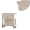Furnizzeme Poplar Wood Night Stand With Spacious Storage, White