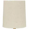Furnizzeme Pot Bellied Metal Table Lamp With Textured Golden Embellishment, White